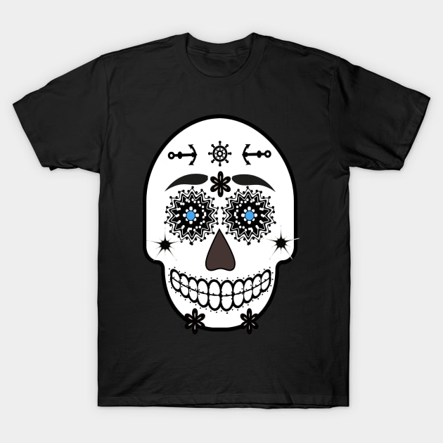 Skull With Blue Eyes t shirt T-Shirt by ADAM STORE